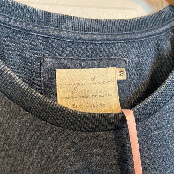 Evy's Tree The Carley Dress NWT Size Medium Navy Blue Stonewashed Fleece - Picture 11 of 12
